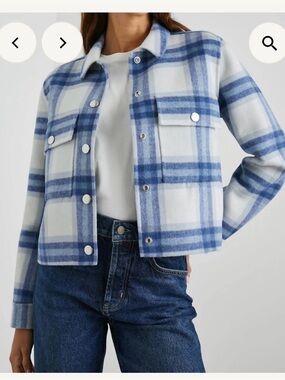 Rails Blue and White Plaid Utility Jacket